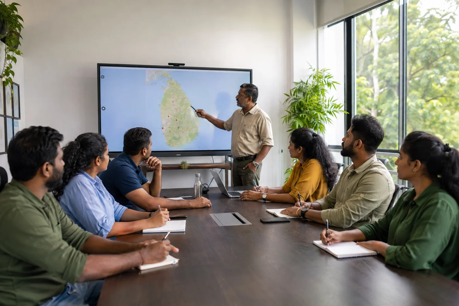 Pre-departure safety briefing at Wavion Lanka