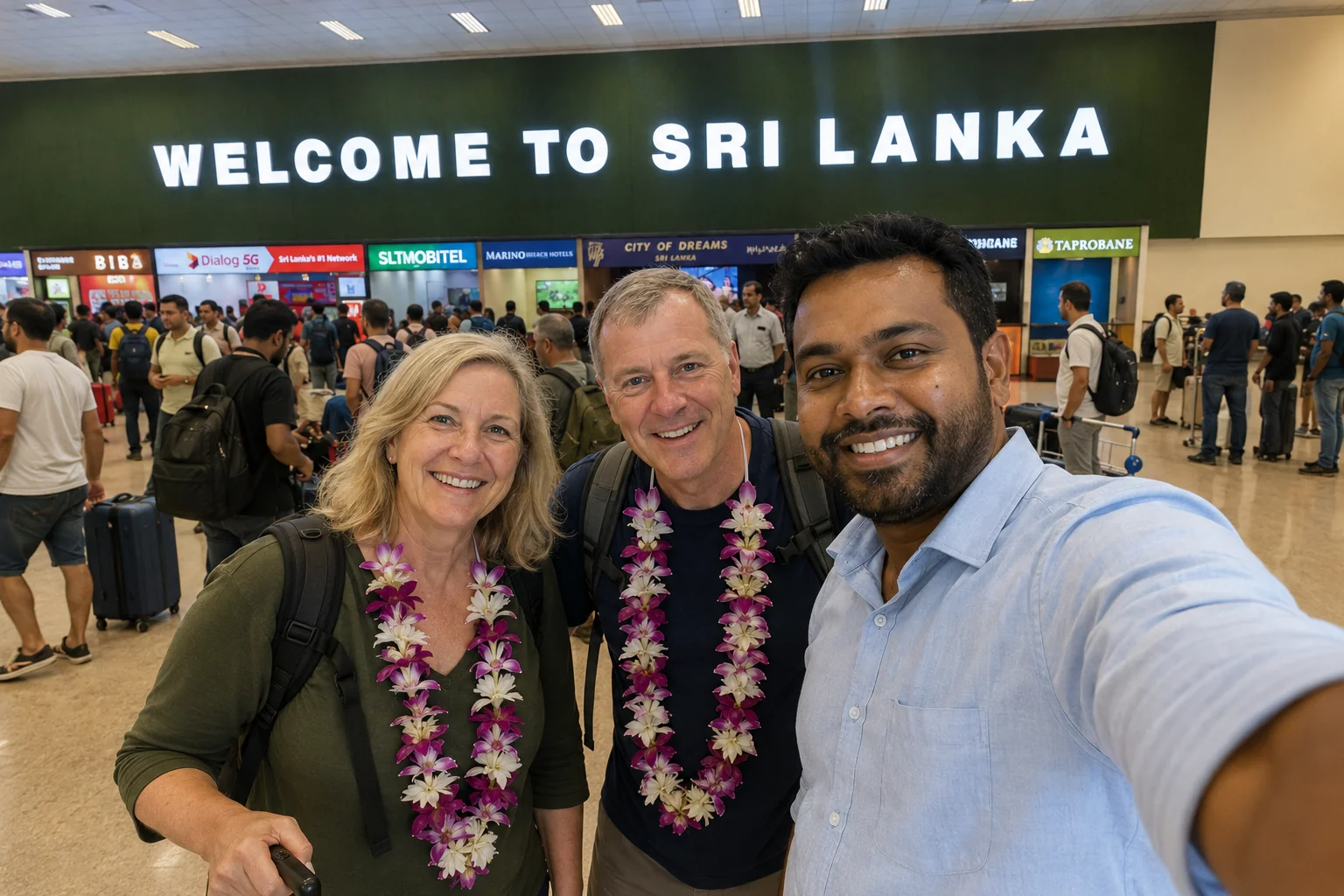 Wavion Lanka guide welcoming guests at the airport